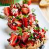 Strawberry Bruschetta with Bacon, Candied Pecans a…