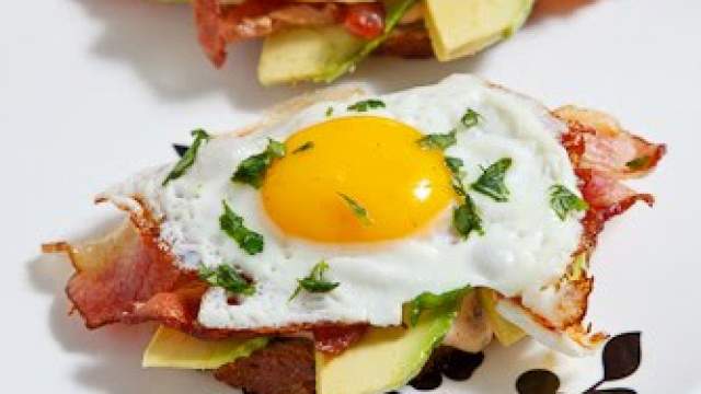 Poached Egg on Toast with Chipotle Mayonnaise, Bacon and Avocado