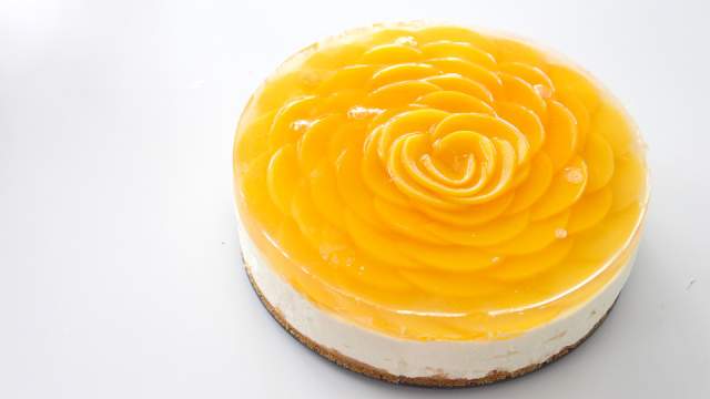 Красив прасковен чийзкей/ Peach Rose Cheesecake