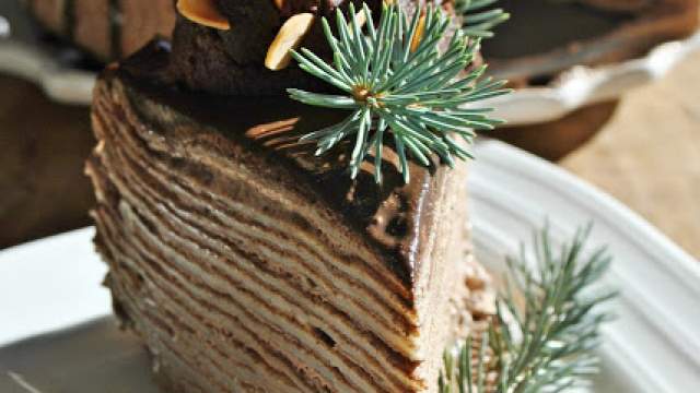 Палачинкова торта с шоколадов мус..и шоколадови шишарки :) / Chocolate Mousse Crepe Cake recipe