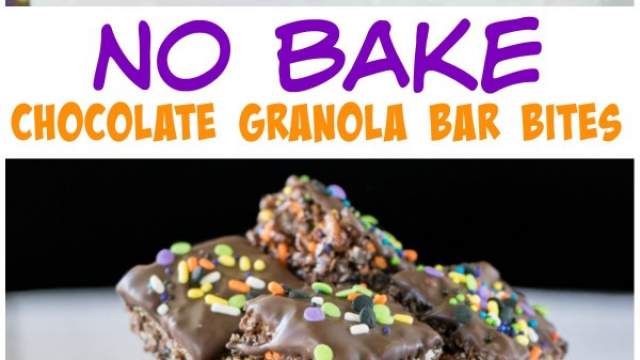 No Bake Chocolate Granola Bar Bites