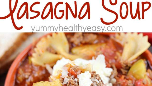 One Pot Easy Lasagna Soup + KitchenAid Mixer Giveaway! - Yummy Healthy Easy